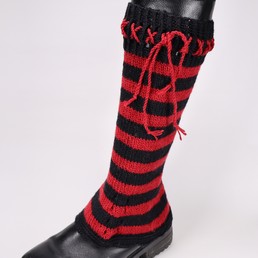 Säärystimet (raidallinen puna-musta 2