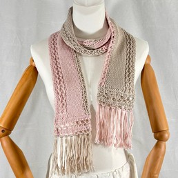 Kaulahuivi (vaaleanpunainen/beige)