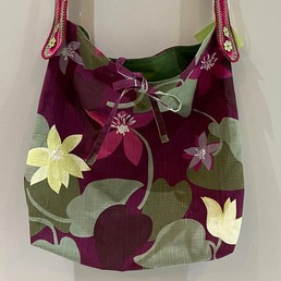 Kaksipuolinen kangaskassi - Liljat