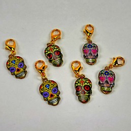 Silmukkamerkit 6kpl (pääkallot 2)